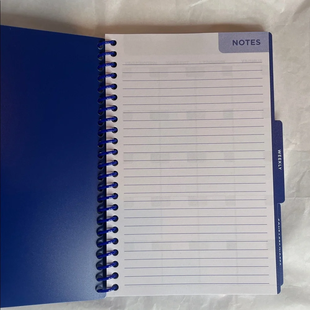 Weekly + Monthly Planner - Navy Blue with Iridescent Gems Hand Crafted
